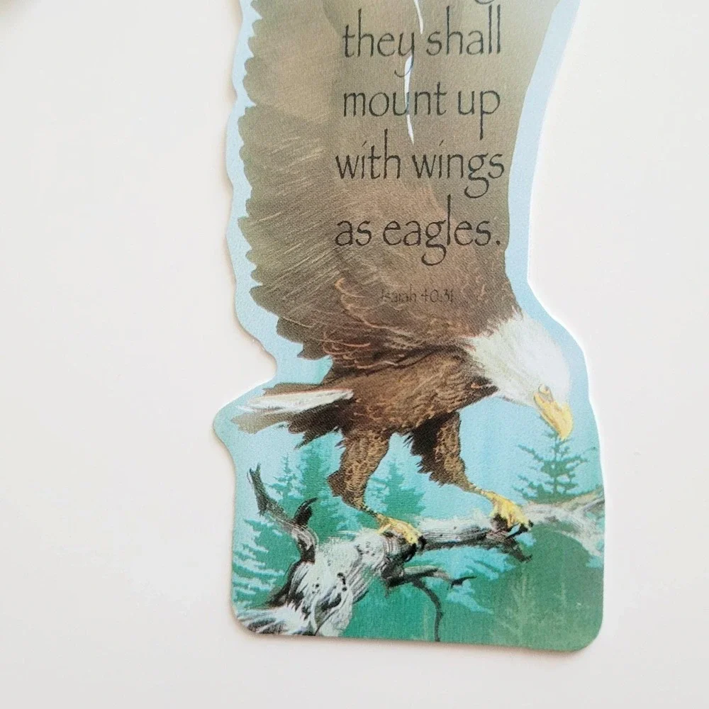 Vintage 90s Bald Eagle Bookmark Patriotic Lord Bible Isaiah 40 Dicksons BKM-1011